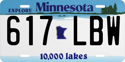 MN license plate 617LBW