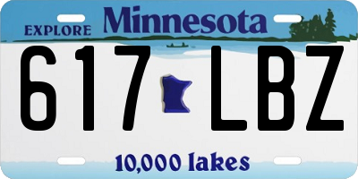 MN license plate 617LBZ