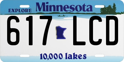 MN license plate 617LCD