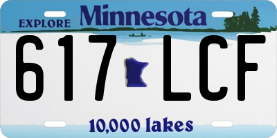 MN license plate 617LCF