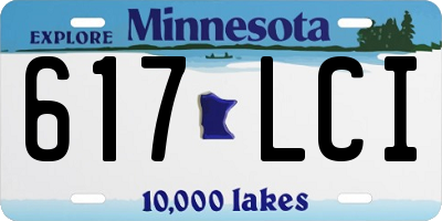 MN license plate 617LCI