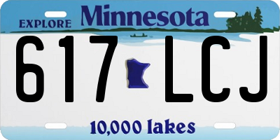 MN license plate 617LCJ