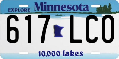 MN license plate 617LCO
