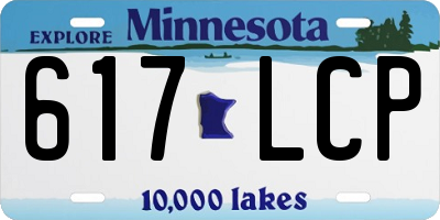MN license plate 617LCP