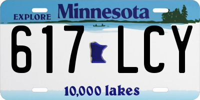 MN license plate 617LCY