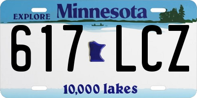 MN license plate 617LCZ