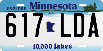 MN license plate 617LDA