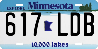 MN license plate 617LDB