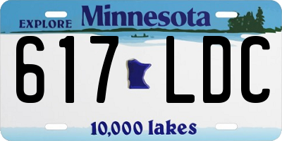MN license plate 617LDC