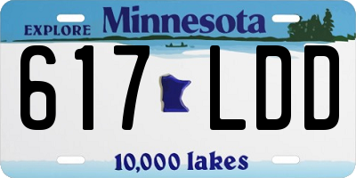 MN license plate 617LDD