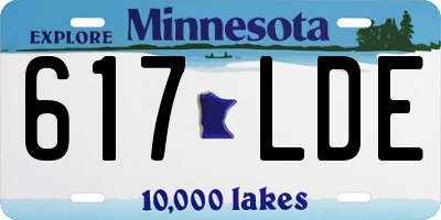 MN license plate 617LDE