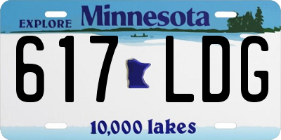 MN license plate 617LDG