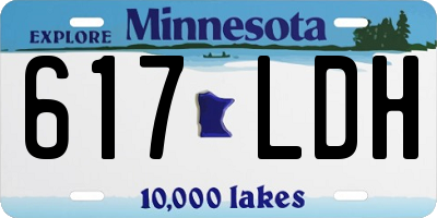 MN license plate 617LDH