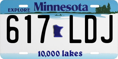 MN license plate 617LDJ
