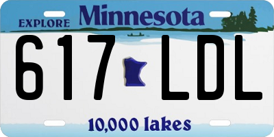 MN license plate 617LDL