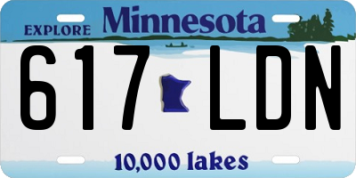 MN license plate 617LDN
