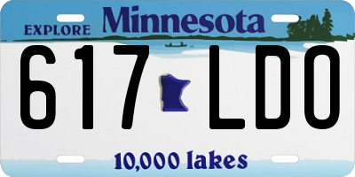 MN license plate 617LDO