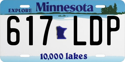 MN license plate 617LDP