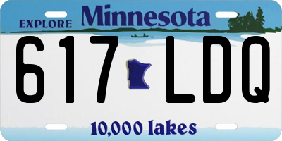 MN license plate 617LDQ