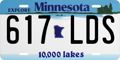 MN license plate 617LDS