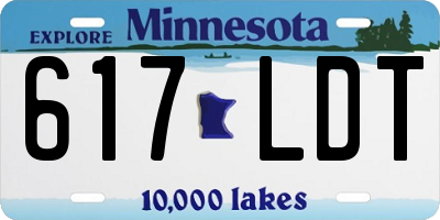MN license plate 617LDT