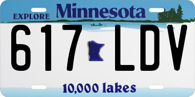 MN license plate 617LDV
