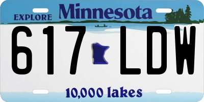 MN license plate 617LDW