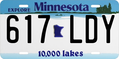MN license plate 617LDY