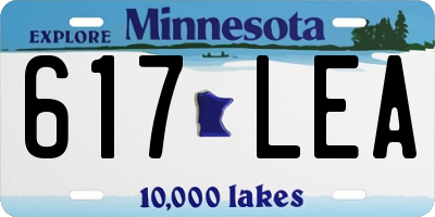 MN license plate 617LEA