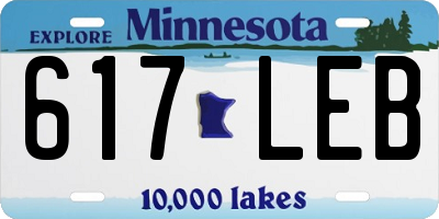 MN license plate 617LEB