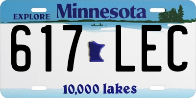MN license plate 617LEC