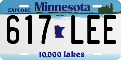 MN license plate 617LEE