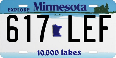 MN license plate 617LEF