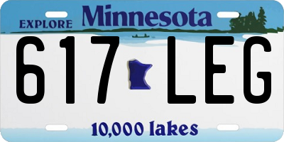 MN license plate 617LEG