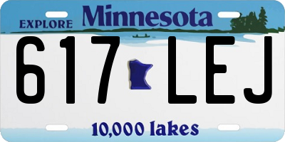 MN license plate 617LEJ