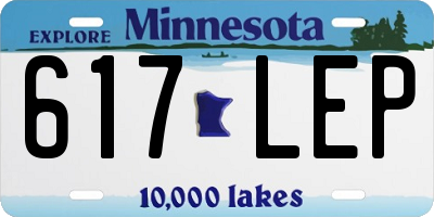 MN license plate 617LEP