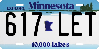 MN license plate 617LET