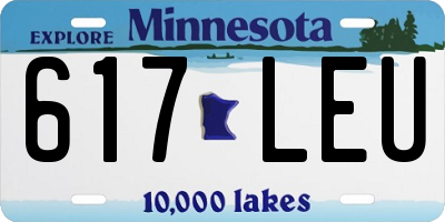 MN license plate 617LEU