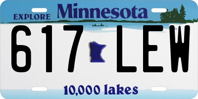 MN license plate 617LEW