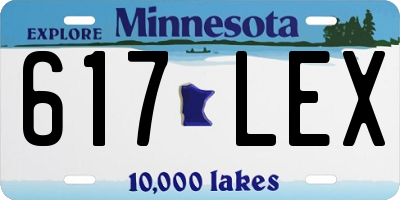 MN license plate 617LEX