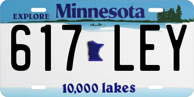 MN license plate 617LEY