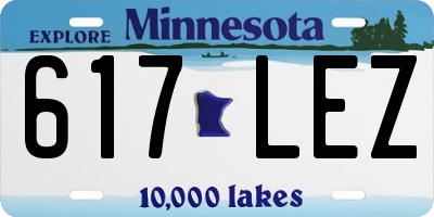 MN license plate 617LEZ