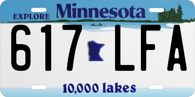 MN license plate 617LFA