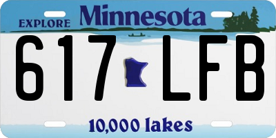 MN license plate 617LFB