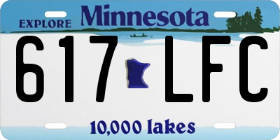 MN license plate 617LFC