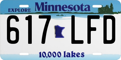 MN license plate 617LFD