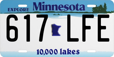 MN license plate 617LFE