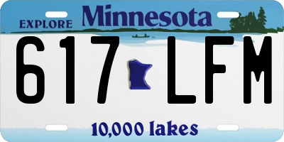 MN license plate 617LFM