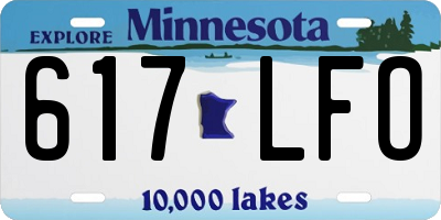 MN license plate 617LFO