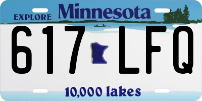 MN license plate 617LFQ